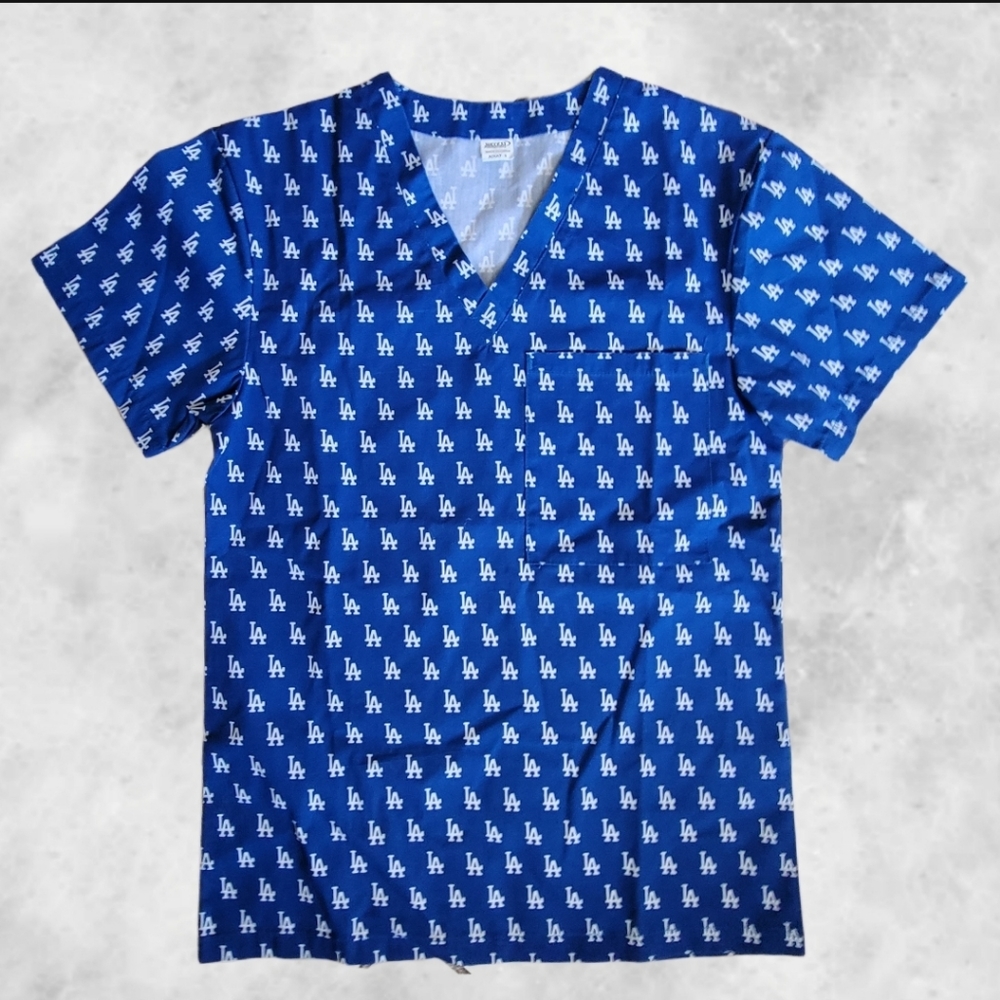 NWOT/ Unisex LA Dodgers Scrub Top Los Angeles Blue Baseball.Size Small